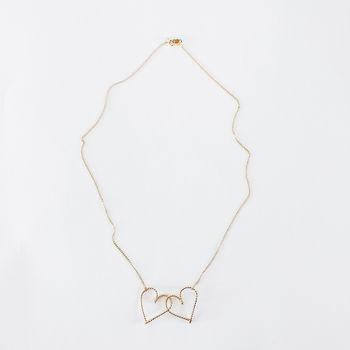 Hearts Linked Twisted 14k Gold Filled Necklace, 2 of 5