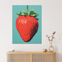 Duotone Dessert Red Strawberry Wall Art Print, thumbnail 1 of 6
