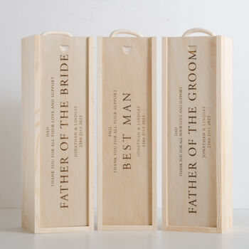 Personalised Wedding Role Landscape Bottle Box, 9 of 12