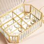 Large Ribbed Glass Jewellery Box In Gold, thumbnail 2 of 4