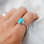Turquoise Silver Ocean Boho Ring, thumbnail 7 of 9