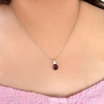 Garnet Pendant Necklace In Sterling Silver, 3 of 9