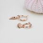 Mismatched Shell Huggie Hoops Earrings In Sterling Silver, thumbnail 3 of 11