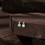 Tiny Genuine Pearl And Cz Screw Back Earrings, thumbnail 2 of 12