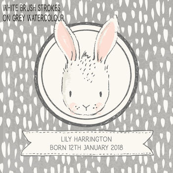 Personalised New Baby Bunny Print, 3 of 8