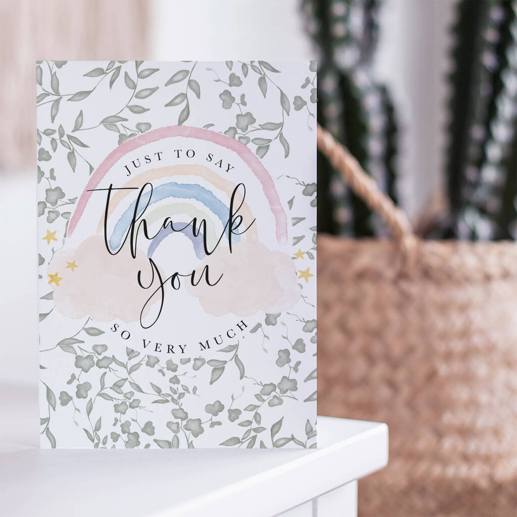 'Thank You' Rainbow Card By Julia Eastwood | notonthehighstreet.com