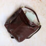 Leather Shoulder Bag, Dark Brown, thumbnail 3 of 6