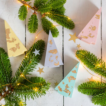 Pastel And Gold Jesmonite Christmas Tree Decoration, 3 of 9