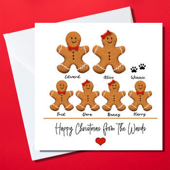Personalised Gingerbread Family Christmas Cards, 2 of 5