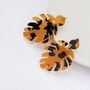 Orange Tortoiseshell Leaf Earrings, thumbnail 1 of 3