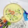 Yellow Floral Wreath Embroidery Kit, thumbnail 4 of 9