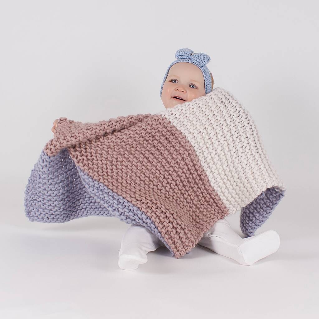 Zoe Baby Blanket Knitting Kit By Wool Couture