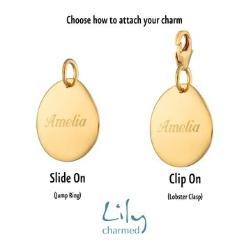 Engraved Gold Plated Medium Pebble Charm, 3 of 8