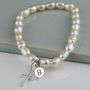 Personalised Freshwater Pearl Silver Cross Bracelet, thumbnail 2 of 4