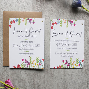 Wildflower Colourful Wedding Invitations, 11 of 12