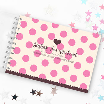 Personalised Polka Dot Hen Party Guest Book, 2 of 7