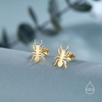 Sterling Silver 2D Ant Stud Earrings, 6 of 11