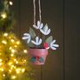 Plant Pot With Robin Hanging Christmas Decoration, thumbnail 1 of 2