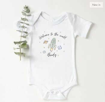 ‘Welcome To The World' Personalised Rocket Space Set, 3 of 3