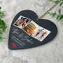 Personalised Couples Photo Slate Heart Hanging Decoration 15 X 16cm, thumbnail 2 of 7