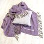 Personalised Purple Tassel Super Soft Woven Blanket, thumbnail 3 of 5