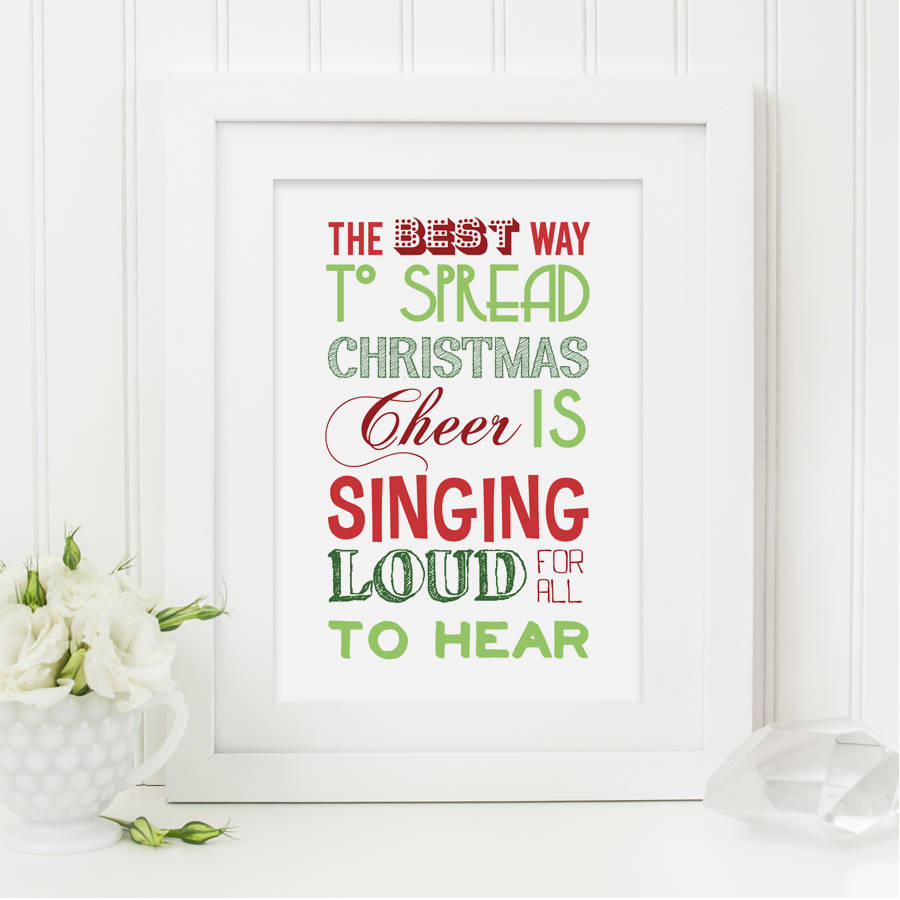 Christmas Cheer, Elf Quote Print By Sweetlove Press