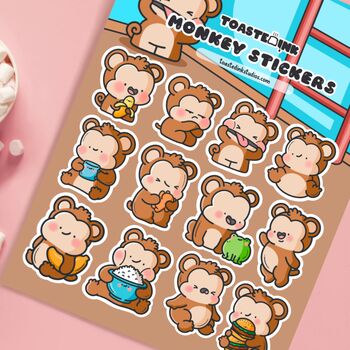 Monkey Sticker Sheet | Cute Stickers, 4 of 5