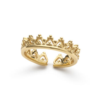 14 K Dainty Gold Crown Ring Set, 2 of 6