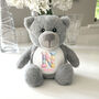 Personalised Patchwork Alphabet New Baby Teddy Bear, thumbnail 6 of 6
