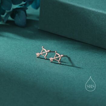 Bow And Arrow Stud Earrings In Sterling Silver, 7 of 12