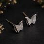 Sterling Silver Butterfly Stud Earrings, thumbnail 4 of 9