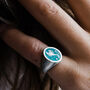 Sterling Silver And Enamel Zodiac Star Sign Signet Ring, thumbnail 1 of 10
