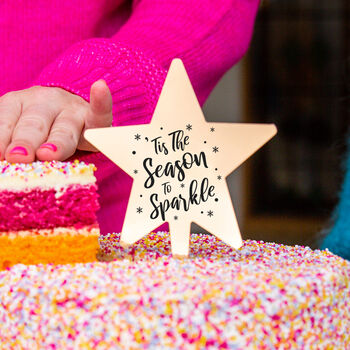 'Tis The Season To Sparkle' Christmas Star Cake Topper, 2 of 6