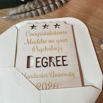 Personalised Degree Wooden Card, 6 of 10