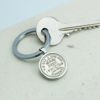 Any Date Personalised Sixpence Keyring, 2 of 10