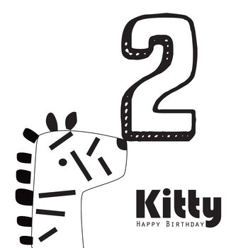 Happy Birthday Zebra Boy / Girl Age Greeting Card, 3 of 4