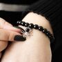 Spider Black Obsidian Beaded Bracelet, thumbnail 1 of 3
