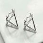 Sterling Silver Triangle Hoops, thumbnail 3 of 6