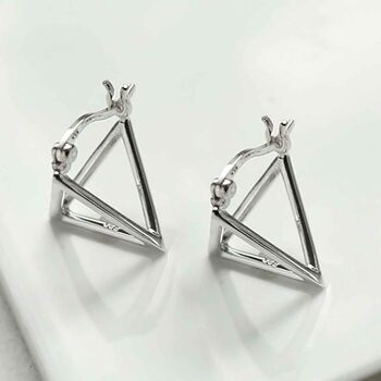Sterling Silver Triangle Hoops, 3 of 6