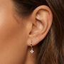 Gold Or Silver Hoop Earrings With Flower Charms, thumbnail 3 of 6