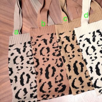 Knitted Leopard Print Large Shoulder Bag, 3 of 5
