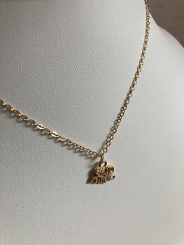 Gold Elephant Pendant Necklace, 6 of 7