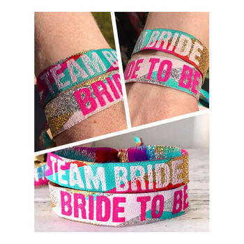 Team Bride Multicoloured Hen Party Wristbands, 9 of 10