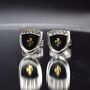 Ferrari Shield Cufflinks Luxury Car Gift For Men Black And Gold Design, thumbnail 6 of 6