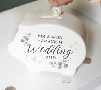 Personalised Wedding Piggy Bank, 2 of 2