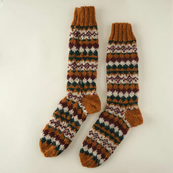 Hand Knitted Nordic Wool Socks, 3 of 10