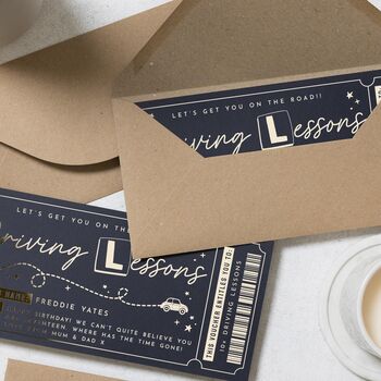 Personalised Driving Lessons Voucher Gold Foil, 6 of 9