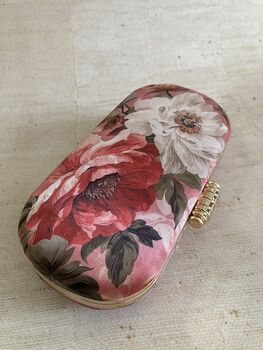 Pink Floral Oval Clutch Bag, 3 of 10