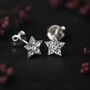 Sterling Silver Twinkling Star Stud Earrings, thumbnail 3 of 9