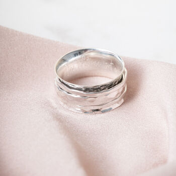 Personalised Textured Spinner Ring In Sterling Silver, 7 of 12